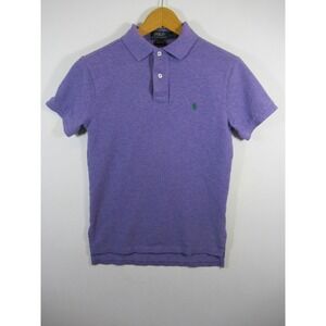 Ralph Lauren Polo Shirt Men Small Purple Short Sleeve Cotton Custom Fit